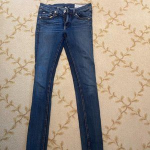 rag & bone Dark Blue Mid-Rise Skinny Jeans